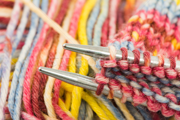 Knitting needles with multicolored wool Stock photo © manfredxy