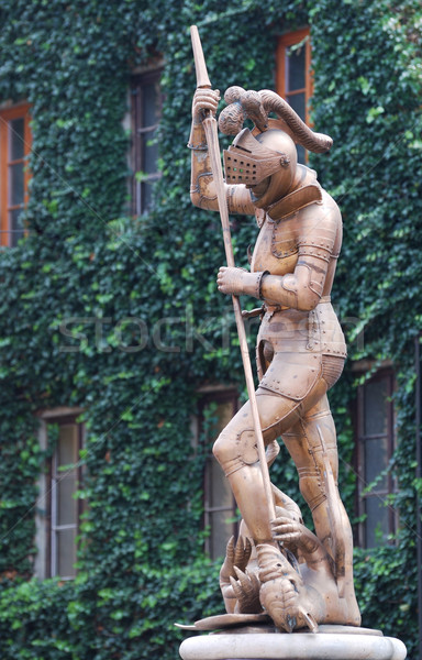 şövalye Almanya ejderha kask sarmaşık öldürmek Stok fotoğraf © manfredxy