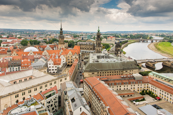 Aerial view over the city of Dresden Stock photo © manfredxy