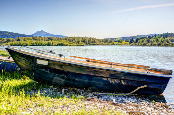 Ruderboot See Wasser Landschaft Boot Stock foto © manfredxy