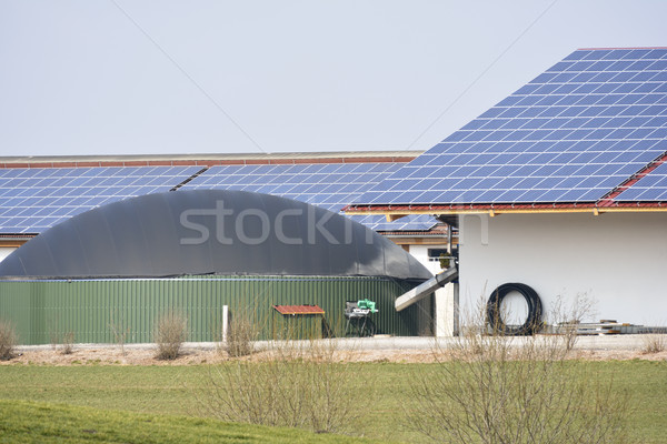 Alternatief energie bio gas hernieuwbare energie fotovoltaïsche Stockfoto © manfredxy