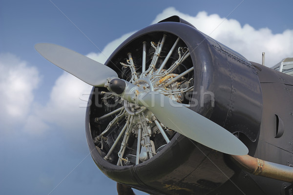 Samolotów śmigło historyczny płaszczyzny samolot silnikowych Zdjęcia stock © manfredxy