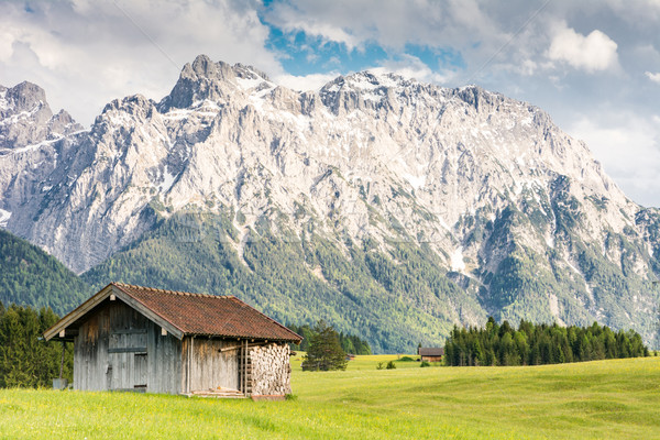 Alpine barn in the Karwendel Mountain range Stock photo © manfredxy