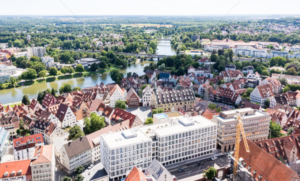 Widok z lotu ptaka miasta wody miejskich rzeki architektury Zdjęcia stock © manfredxy
