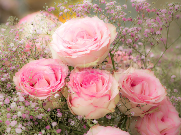 Stock photo: Flower deco with pink roses