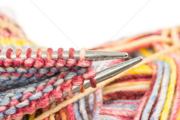 Knitting needles with multicolored wool Stock photo © manfredxy