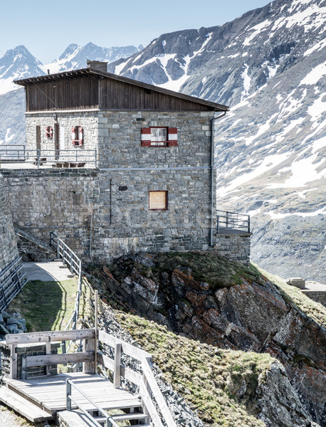 阿爾卑斯山的 房子 組 山 春天 景觀 商業照片 © manfredxy