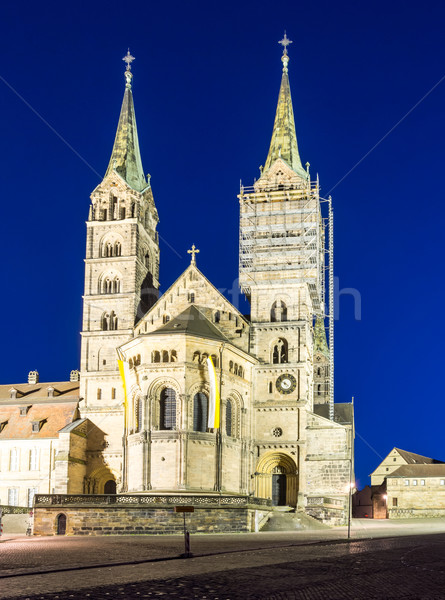 Beleuchtet Kathedrale Gebäude Lichter Europa Stock foto © manfredxy
