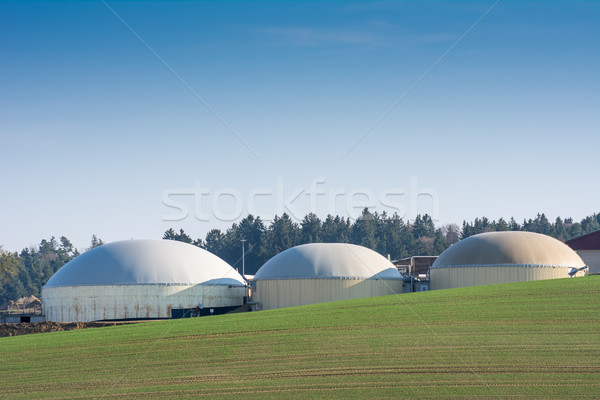 Bioenergia létesítmény bio energia gyártás tájkép Stock fotó © manfredxy