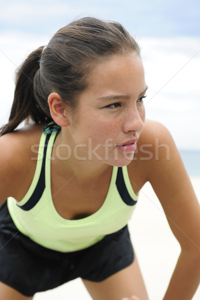 肖像 女子 健身 訓練 人 商業照片 © mangostock
