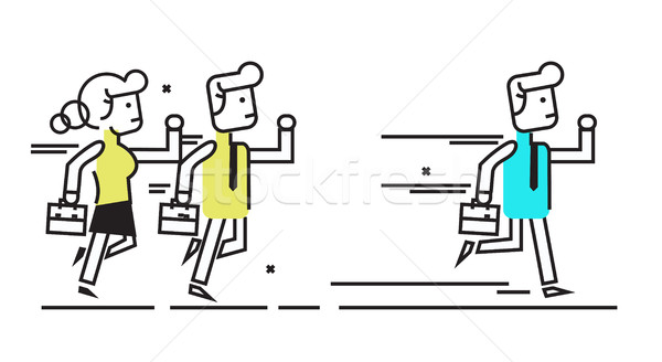 üzletemberek fut üzlet verseny irányítás nő Stock fotó © mangsaab
