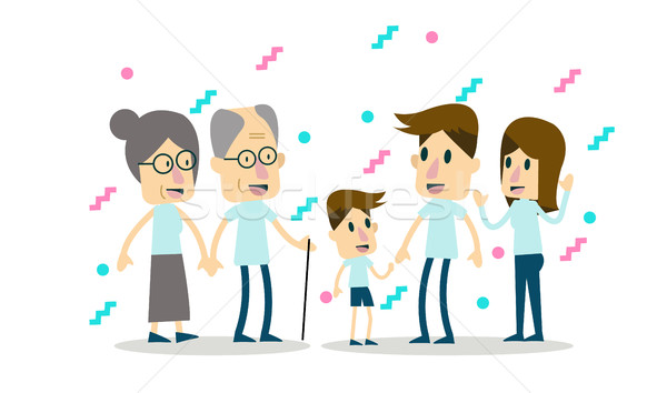 Big family together. Stock photo © mangsaab