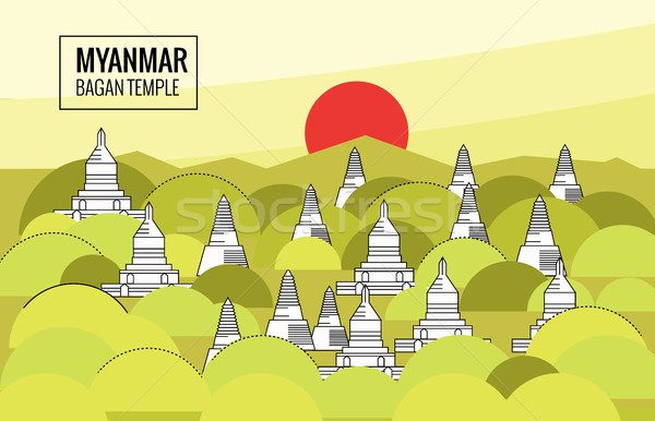 Bagan Temple at Sunrise.  Stock photo © mangsaab