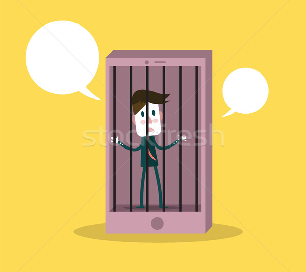 Man has been detained in phone prison.  Stock photo © mangsaab