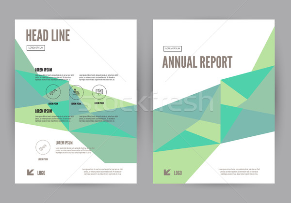 Zöld éves jelentés prospektus brosúra szórólap Stock fotó © mangsaab