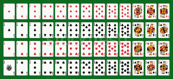 Poker cartes à jouer plein pont vert séparé [[stock_photo]] © mannaggia