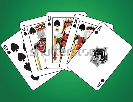 Foto stock: Completo · casa · aces · cartas · verde · cara