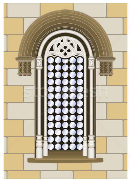 Gothic-Renaissance window Stock photo © mannaggia