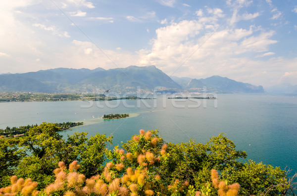 ストックフォト: 表示 · 岩 · ガルダ湖 · イタリア · パノラマ · 空