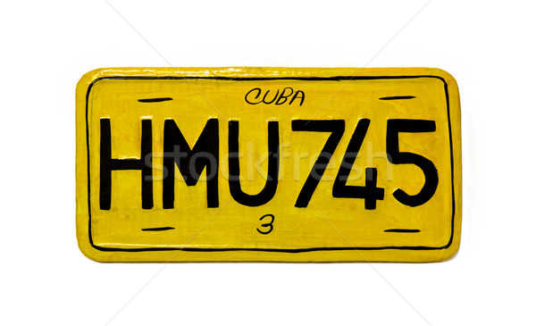 Samochodu rejestracja kubańczyk pamięć samochody tle Zdjęcia stock © Marcogovel