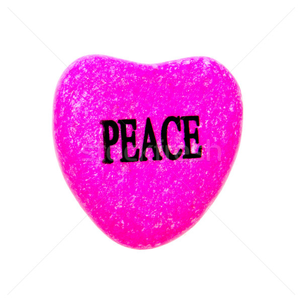 描いた 石 ピンク 中心 平和 言葉 ストックフォト © Marcogovel