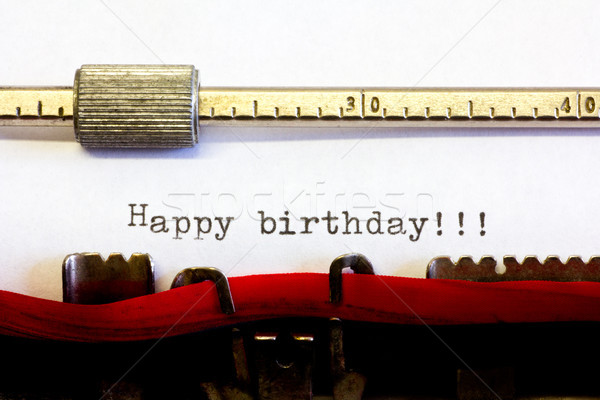 タイプライター 文字 お誕生日おめでとうございます オフィス 歳の誕生日 印刷 ストックフォト © Marcogovel