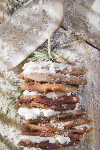Kasztan mąka naleśniki twaróg ser toskański Zdjęcia stock © marcoguidiph