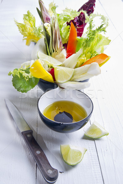 混合した 野菜 季節の 緑 油 ストックフォト © marcoguidiph