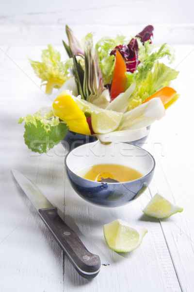 Mieszany warzyw kontur sezonowy zielone oleju Zdjęcia stock © marcoguidiph
