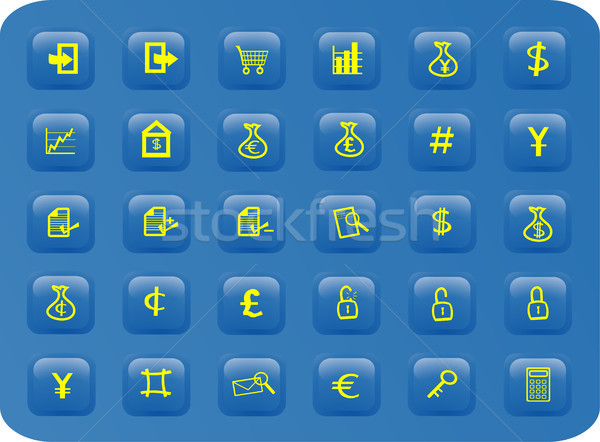 Negócio financiar teia botões conjunto Foto stock © marcopolo9442