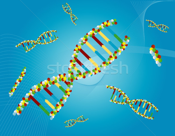 ストックフォト: DNA鑑定を · 抽象的な · 分子 · 青 · 医療 · 自然