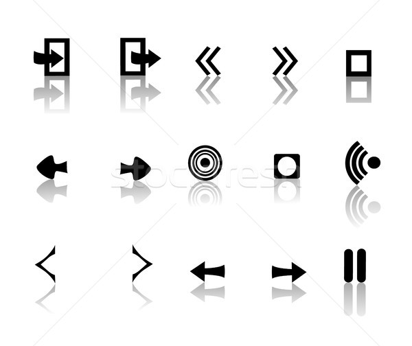 Stock photo: black and white reflective icons