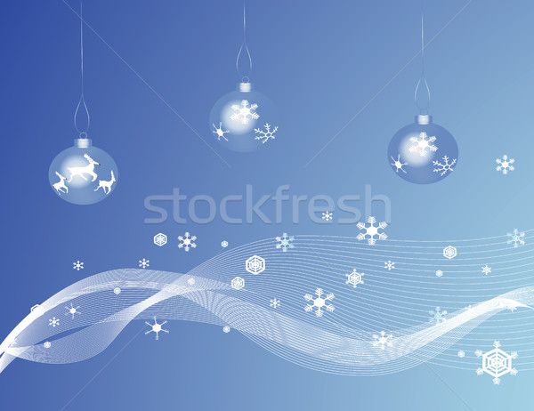 Azul natal abstrato fundo veado cartão Foto stock © marcopolo9442