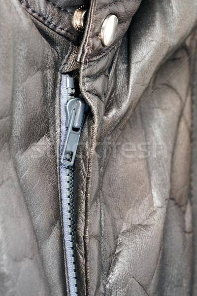 Chaqueta de cuero cremallera primer plano moda resumen retro Foto stock © marekusz