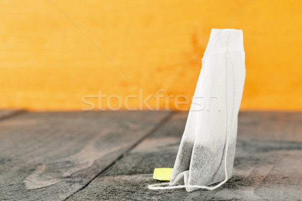 Tea táska fából készült foltos fa papír Stock fotó © marekusz
