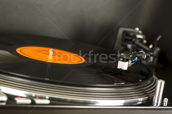 Turntable rotates together with vinyl record on  Stock photo © marekusz