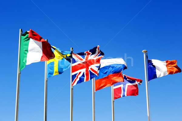 The flags of six countries Stock photo © marekusz