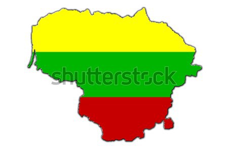 Stylized contour map of Lithuania Stock photo © marekusz