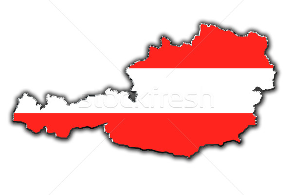 Stylized contour map of Austria Stock photo © marekusz