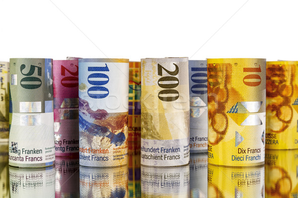 Swiss franc, banknotes rolled up in rolls Stock photo © marekusz