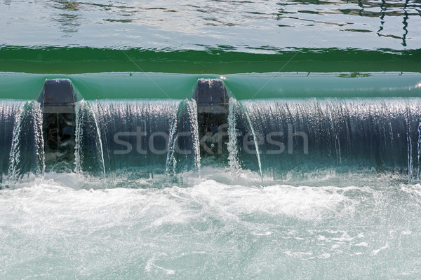 The weir in the river forms Small waterfall  Stock photo © marekusz