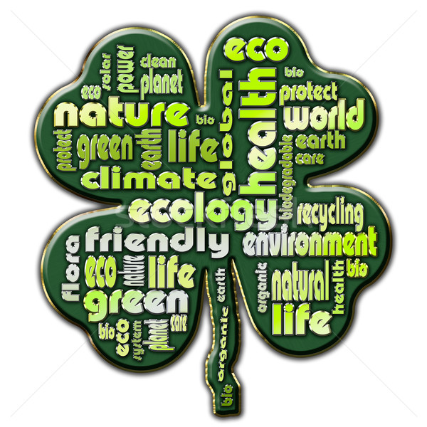 Cloud of words that describe aspects of ecology Stock photo © marekusz