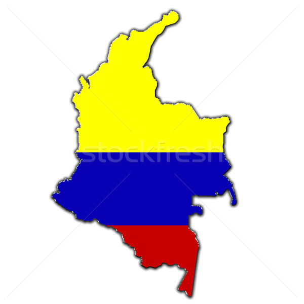 Stylized contour map of Colombia Stock photo © marekusz