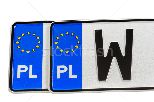 Europeu licença placas Polônia metal estrela Foto stock © marekusz