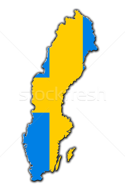 Stylized contour map of Sweden Stock photo © marekusz