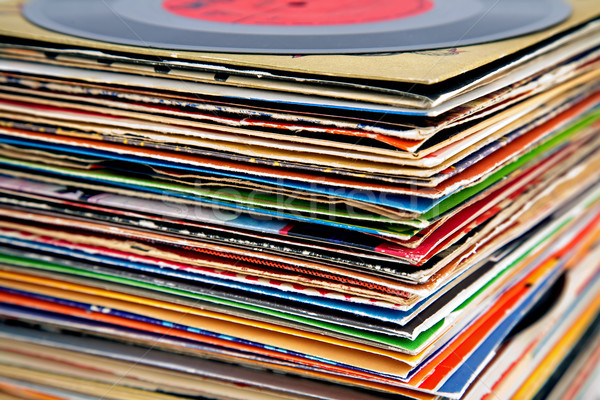 öreg bakelit lemezek köteg közelkép különböző Stock fotó © marekusz