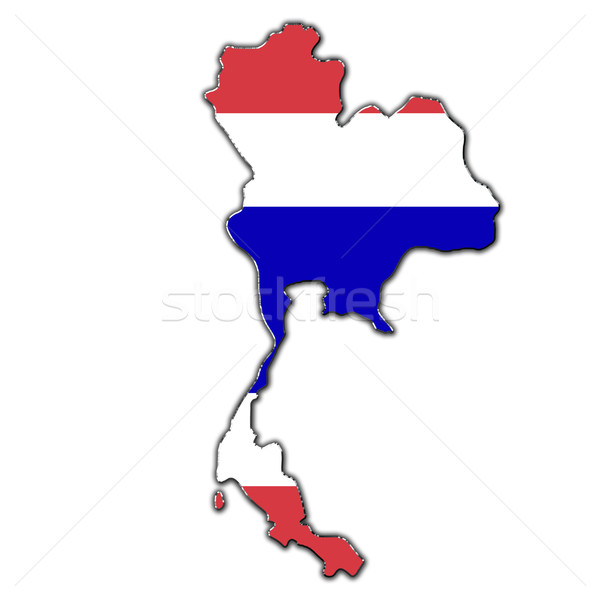 Stylized contour map of Thailand Stock photo © marekusz
