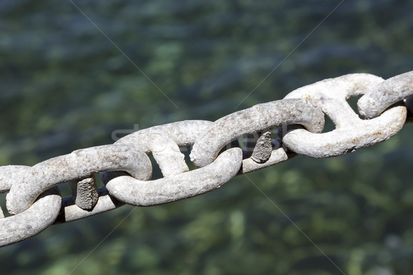 Galvanized chain, mooring line Stock photo © marekusz