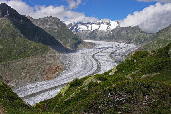 aletch glacier between mountain ranges Stock photo © marekusz