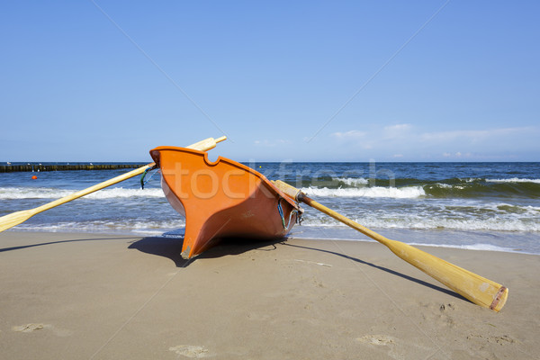 Security life boat at the sea beach Stock photo © marekusz